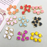 BULK 50Pcs Heart Charms DIY Jewelry Making Pendants Enamel Drip Charms