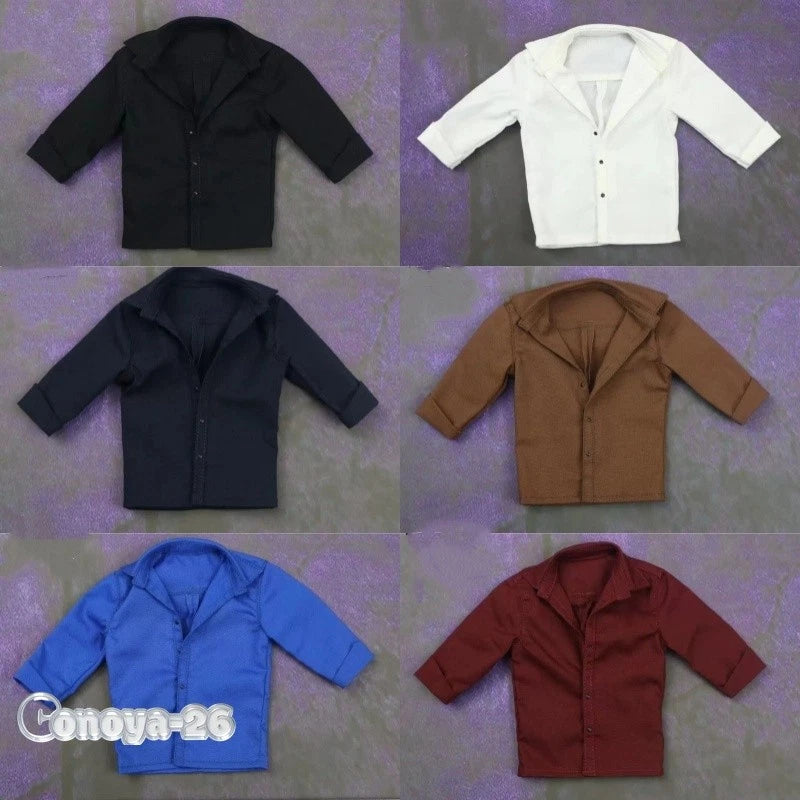 SKM022 1/6 Open Collar Men's Shirt Clothes Model For 12''Male Action Figure Body Model