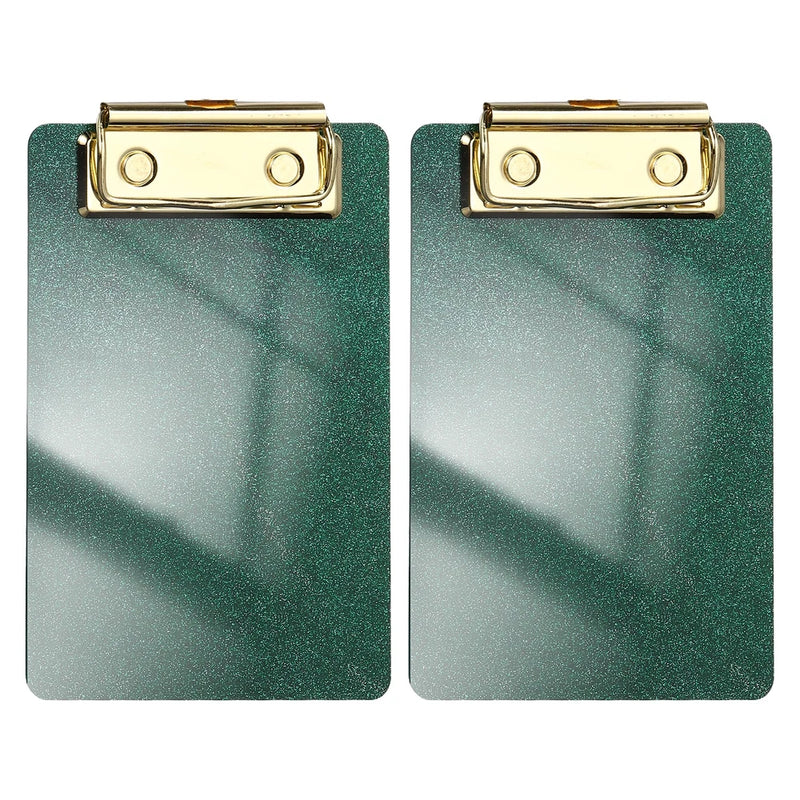 2 Pcs Acrylic Clip Boards, 6.02 x 3.94" Green for Restaurant Shop Note Model