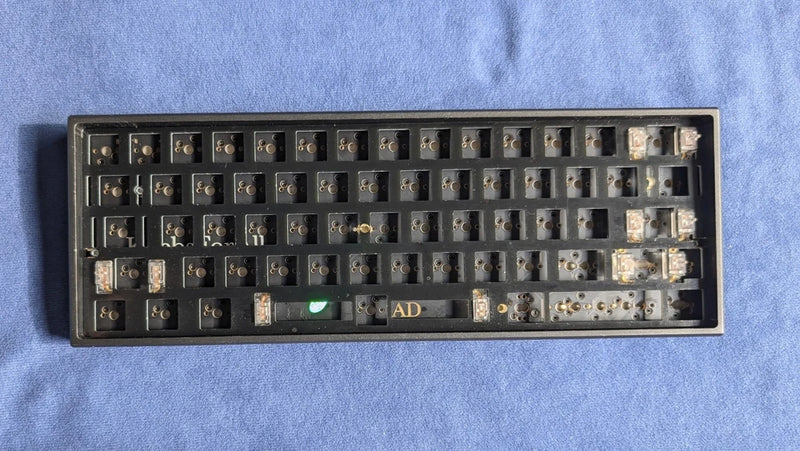 Custom 60% Keyboard Freebird60 Full Kit in Anodized Black w/ Hotswap, FR4 Plate Model