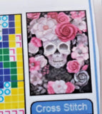 "Skull and Flowers" Cross Stitch Kit Size 9 1/2" x 14" Model
