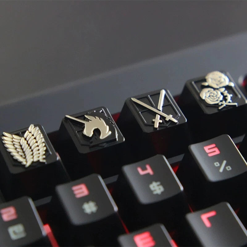 Attack on Titan Anime Theme Zinc Alloy Keycap for Cherry MX Mechanical Keyboard Model