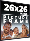 26x26 Frame Black Real Wood Picture Frame Width 0.75 inches | Interior Frame Dep Model