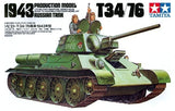 Tamiya 35059 1/35 Scale Model Kit WWII Russia Soviet Medium Tank T34-76 1943 Model