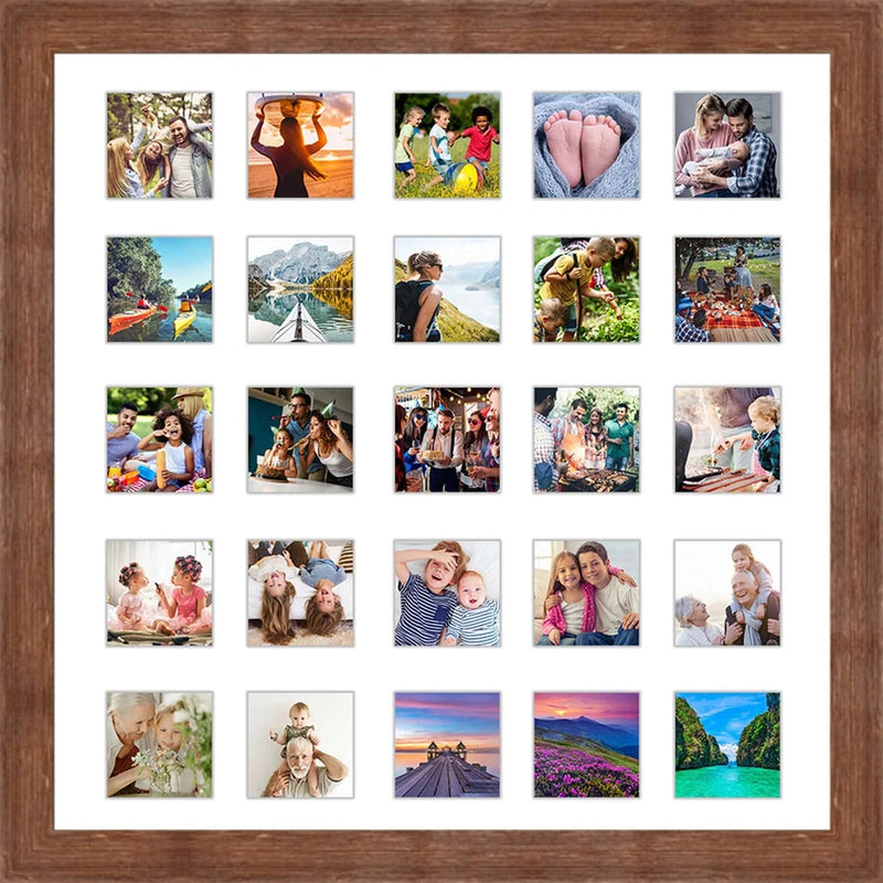 22x22 Frame With a Collage Mat With (25) 4x4 Photo Openings Model