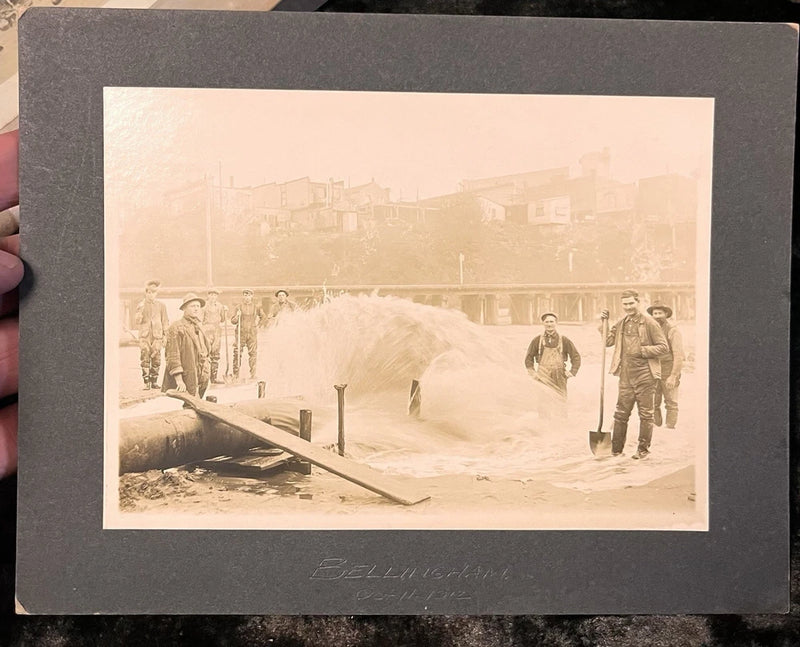 7x10 1912 BELLINGHAM WASHINGTON WHATCOM WATERWAY FILL 1912 BOARD PHOTO Model