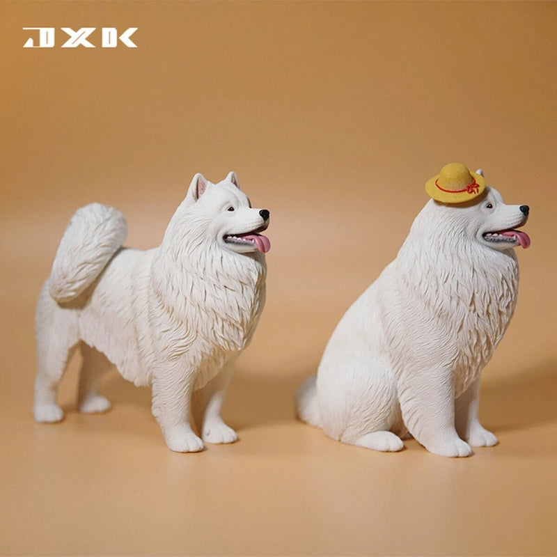 NEW JXK Samoyed 1/6 Model Animal Pet Collector Decor Cute Dog Kids Gift Model