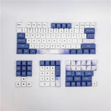 Blue White Keycap PBT Cherry Height 128 Keycaps Dye-sub for Cherry MX Keyboard Model