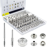 Nickel Snap Button Fastener Kit with 60 Sets Snaps and 3 Install Tools Model