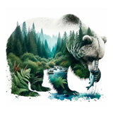 DIY 5D Forest Bear Diamond Art Kits for Adults Round Full Drill Painting Art Model
