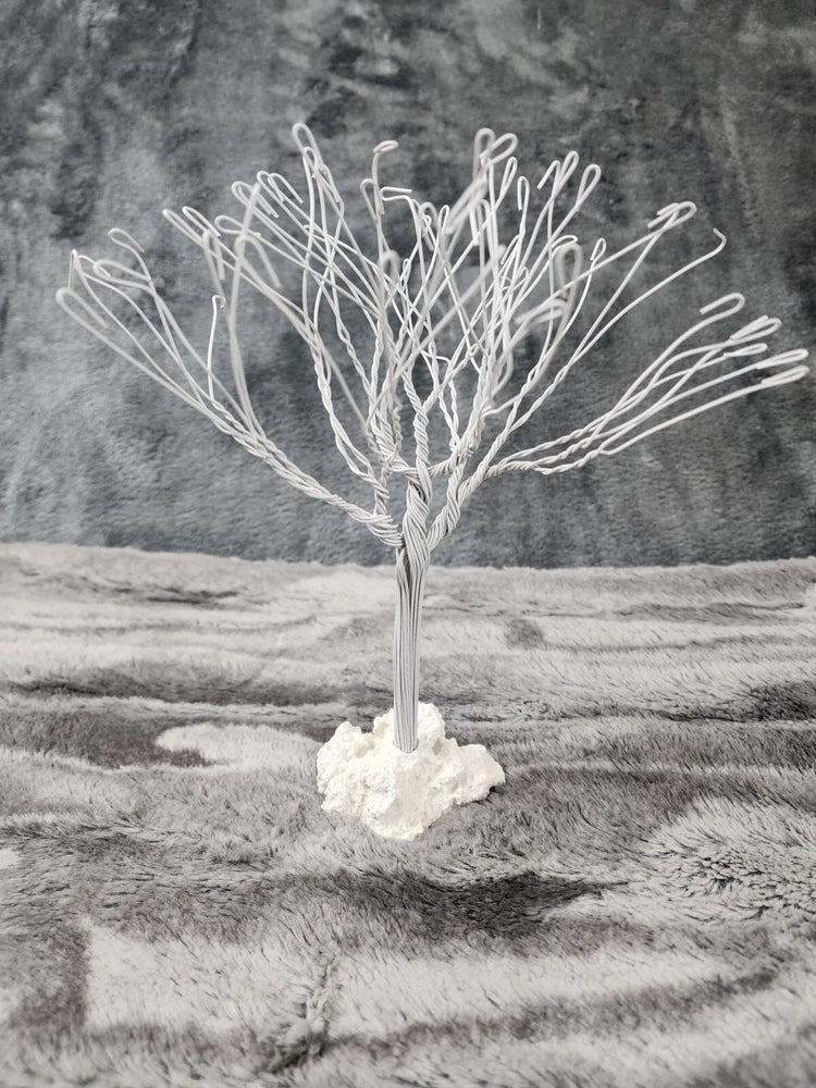 Easter Tree Figurine White Metal Sculpture Seasonal Christmas Spring Decoration Model