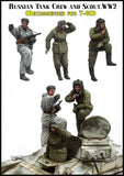 1/35 Resin Figure WWII Soviet Tank Crew and Scout 3 Figures Unpainted Model