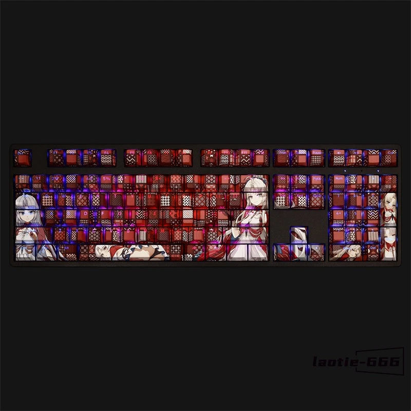 108 Keycaps Wuthering Waves Carlotta Montelli Dye-sub PBT for Cherry MX Keyboard Model