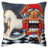 CDA stamped cross stitch kit cushion "A very old story", 40x40cm, DIY Model