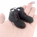 Cool Soldier Black Solid Martens Boots Model For Male 12" Action Figure 1/6 Model