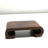2" Brown Wood Scroll Leg Display Stand Riser Wooden Oriental Bonsai Figurine Model