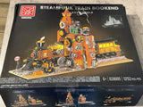 Steampunk Train Bookend Building Block Set, 1252pcs Creative Bricks with Light Model