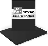 18 Pack Black Poster Board 11X14In, Black Paper Large Cardstock Model