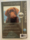 Dimensions Gold Collection Petites HOT CHOCOLATE Lab Puppy Cross Stitch Kit Model