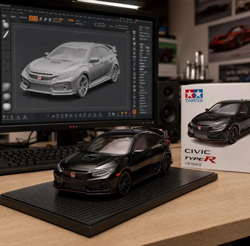 1:18 Honda Civic Type R FK8 2020 Compact Hatchback Alloy Metal Diecast Model Car Model