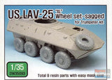 DEFDW35093 1:35 DEF Model US LAV-25 "XL" Sagged Wheel Set (TRP kit) Model