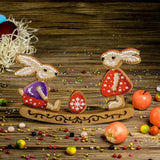 DIY Bead embroidery kit on wood Easter Rocking Toy Craft gift Model