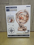 Luminous Globe with LED Light DIY Wooden Model Building Block Kits Assembly Toy Model