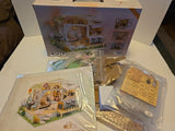 Cat Cafe Wooden Miniature Dollhouse Kit DIY Pet Cat Coffee Shop - M2111 Model