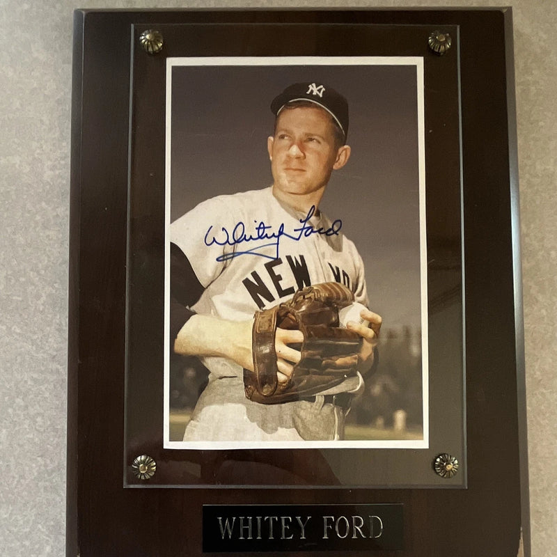 Whitey Ford New York Yankees Signed Original Baseball Photo COA Score Board Model