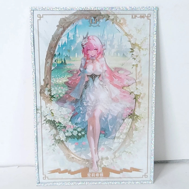 Elysia Floral Abstract Glitter Waifu Card Anime Girl Wall Art Oversized Board A5 Model