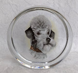 Vintage Viking Glass Poodle Dog Paperweight Figurine Display Model