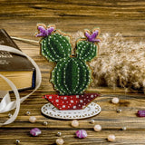 DIY Bead embroidery kit on wood Cactus Flower Craft gift Model