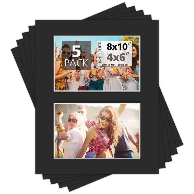 10 PCS Mat Board Center Photo Picture Mats Acid Free 8x10 Fits 24x6 Inch White Model