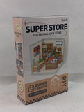 Rolife Super Creator Fascinating Book Store Plastic DIY Mini LED Dollhouse Gifts Model