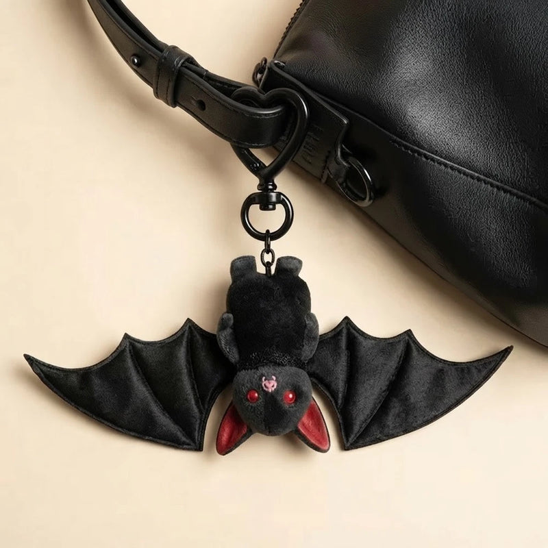 Cute Black Bat Baby Plush Keychain Backpack Charm Stuffed Animal Doll Pendant Charms