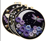 Bee Butterfly Dragonfly Floral 3pc Stamped Cross Stitch Kit Set trio nature Model
