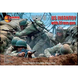 Mars Figures 72017 - 1/72 U.S. Infantry With 27mm Guns 4 Pcs WWII, model kit Model