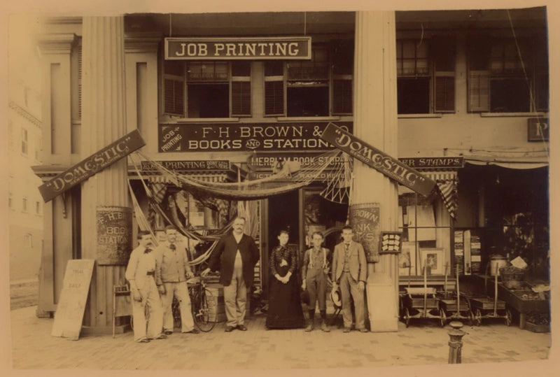 Lizzie Borden Trial Photo Storefront Bookstore Printer Shop Job Printing Sign Model