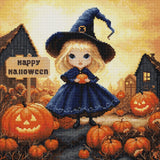 DIY Cross-Stitch Kit Happy Halloween Needlepoint Craft Kit Stitching Art Set Model