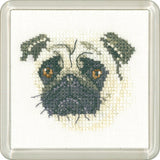 Heritage counted cross stitch kit Aida "Pug (A)", CFPU1391-A, Coaster size 7,5x7 Model