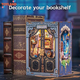 DIY Book Nook Doll House Miniature Wooden Bookshelf Miniatures Model Kit Gift Model