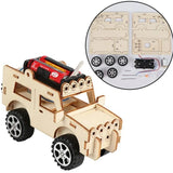 Science Experiment Electric Car Puzzle Model Wooden Kit Children Educational Toy Model