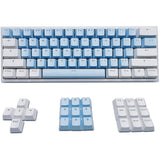 Double Shot PBT Keycaps Set Blue White OEM 104keys for Cherry MX Switch Keyboard Model
