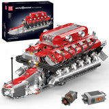 Mould King 10169 V12 Engine Drive Motor Model Building Block Adult Gift Toy Kit Model
