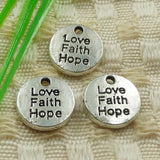 240 Pcs Tibetan Silver Love Faith Hope Charms 12MM S4577 DIY Jewelry Making Charms