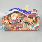 Santas Workshop Christmas Decor Wind Up Music and Motion Wooden Display VTG Model