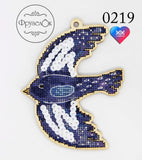 DIY cross stitch kit on wood "Blue bird" Model