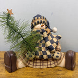 2001 Crazy Mountain Exclusive Designs Sitting Snowman Figure W/ Xmas Tree MCR303 Model