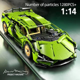 Racing Sport Car 1280PCS Model Building Blocks City Mechanical Speed Vehicle Model