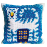 CDA stamped cross stitch kit cushion "Dusk Tiger", 40x40cm, DIY Model